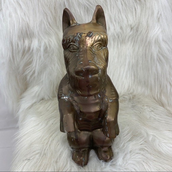 Brass upright Scottie dog large - Picture 8 of 9
